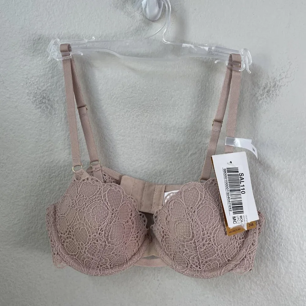 DKNY Balconette‎ Bra Womens 34A Lace Underwire Foam Cups Adjustable Straps